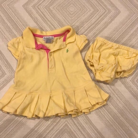 Ralph Lauren Baby Girls Yellow Dress/Diaper Cover - Picture 1 of 7